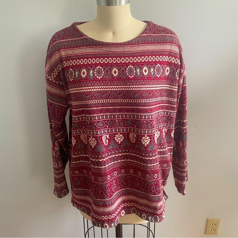 Bobbie Brooks Sport Vintage Fair Isle Top- Size Medium